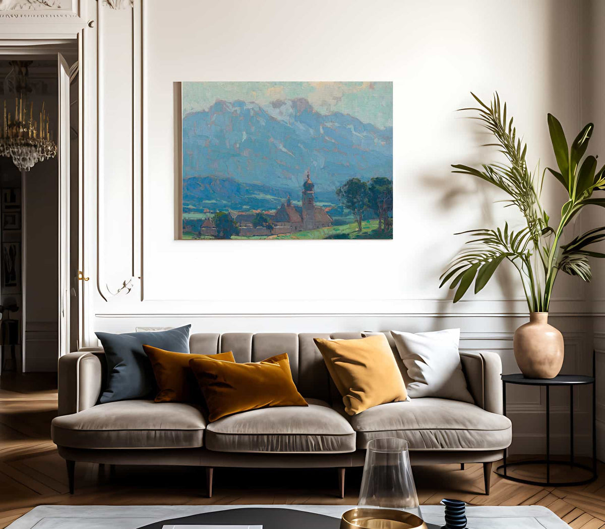 Swiss Village Scene By Edgar Payne Fine Art Print