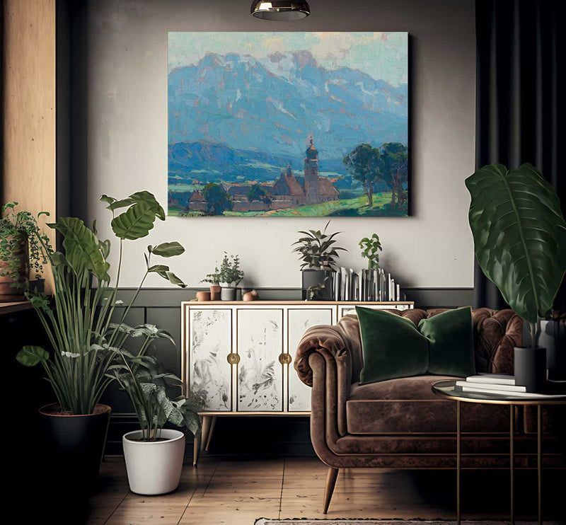 Swiss Village Scene By Edgar Payne Fine Art Print