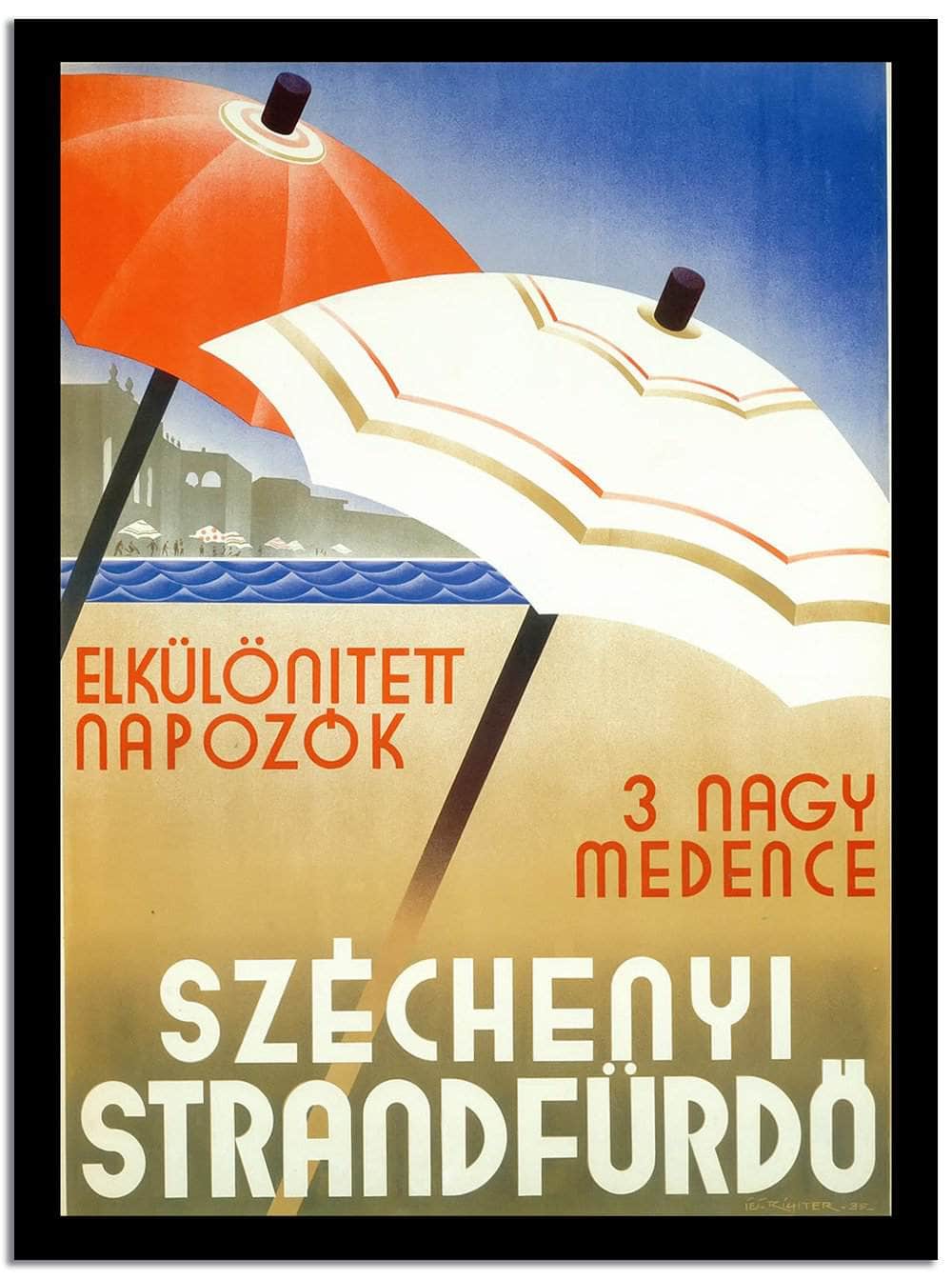Szechenyi Strandfurdo  Vintage Poster Fine Art Print