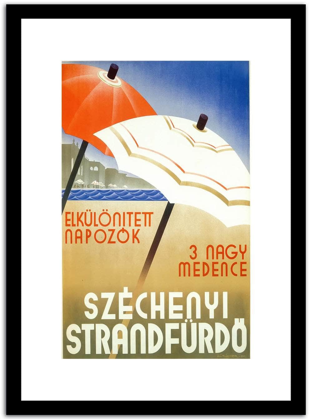 Szechenyi Strandfurdo  Vintage Poster Fine Art Print