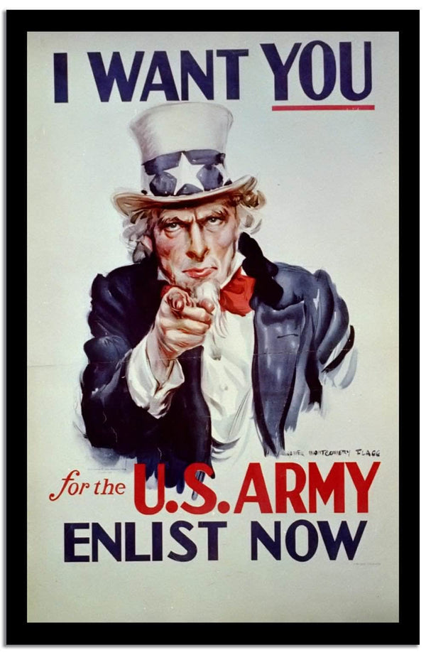 T Want You Enlist Now  Vintage Poster Fine Art Print