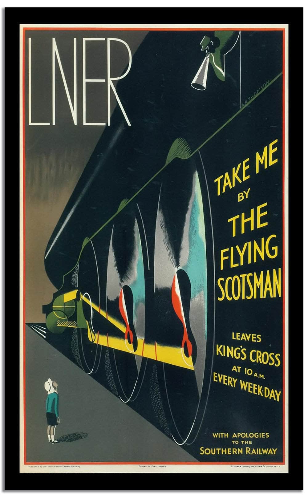 Take Me The Flying Scotsman  Vintage Poster Fine Art Print