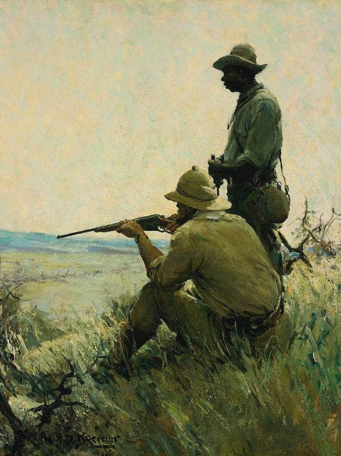 Taking Careful Aim By William Henry Dethlef Koerner Fine Art Print