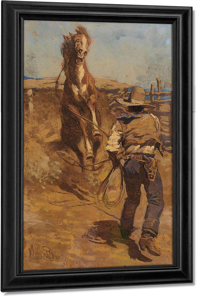 Taming The New Bronc By Maynard Dixon Fine Art Print