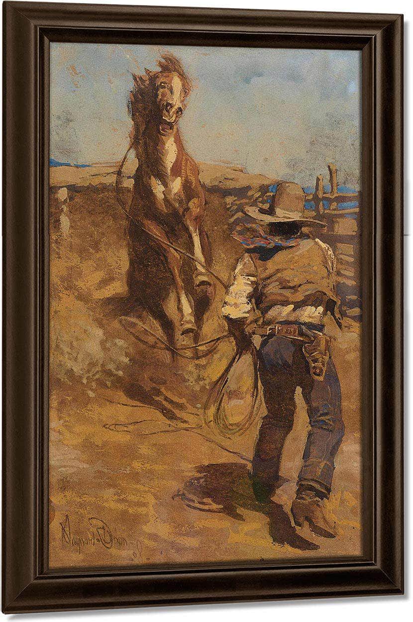 Taming The New Bronc By Maynard Dixon Fine Art Print