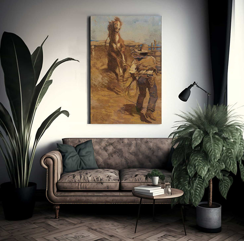 Taming The New Bronc By Maynard Dixon Fine Art Print