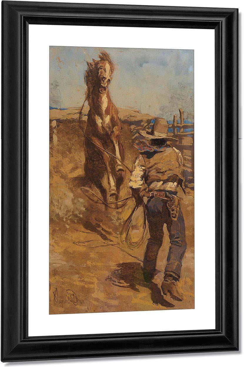 Taming The New Bronc By Maynard Dixon Fine Art Print