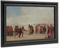 Tchung Kee, A Mandan Game Played With A Ring And Pole By George Catlin Fine Art Print