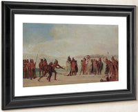 Tchung Kee, A Mandan Game Played With A Ring And Pole By George Catlin Fine Art Print