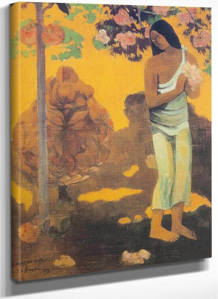 Te Avae No Maria ( The Month Of Mary) Or Woman Carrying Flowers By Paul Gauguin Fine Art Print
