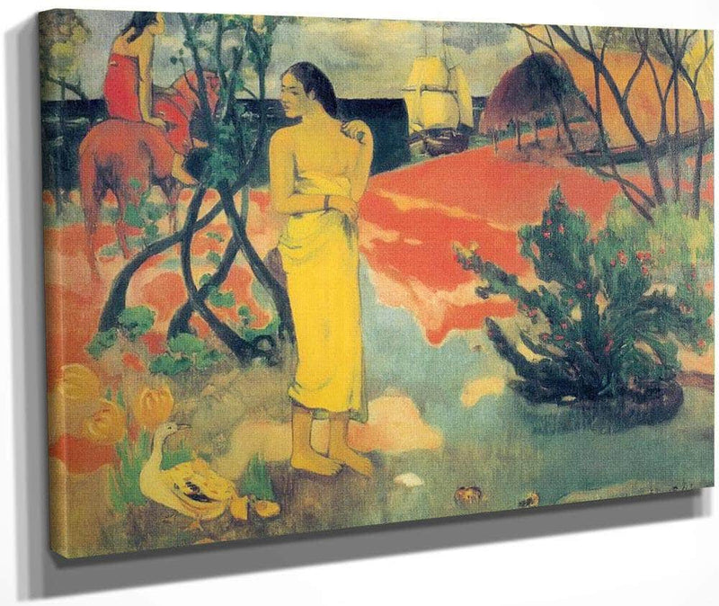 Te Tiai Na Oe Ite Rata ( Are You Waiting For A Letter) By Paul Gauguin Fine Art Print