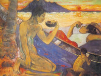 Te Vaa ( The Canoe) Or A Thahitian Family By Paul Gauguin Fine Art Print