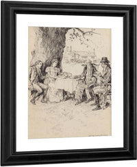 Tea In The Garden Possible Interior Illustration 1897 By Alice Barber Stephens Fine Art Print