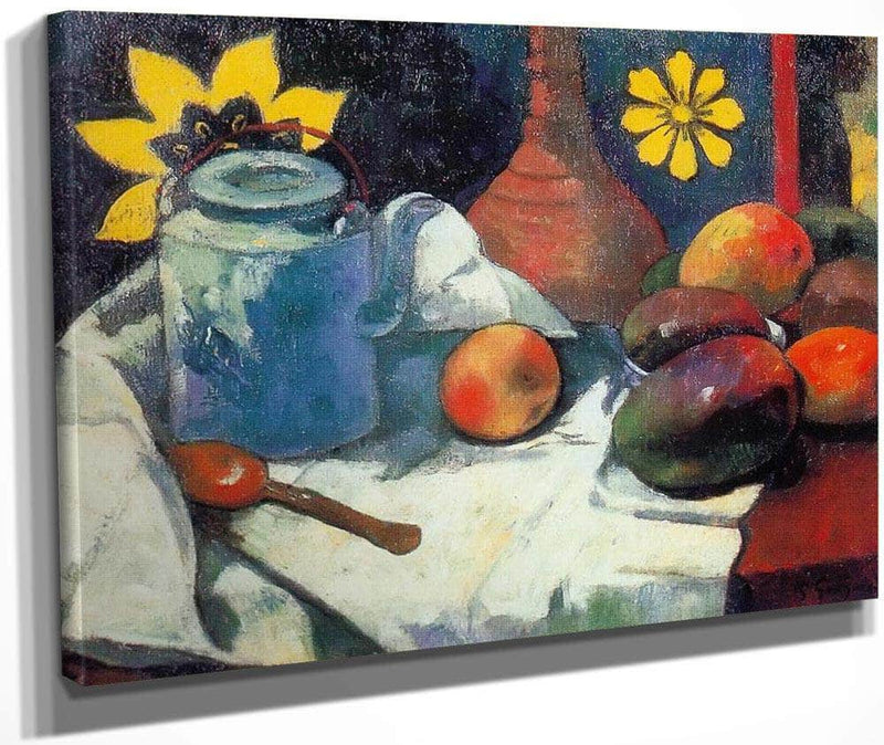 Teapot And Fruits By Paul Gauguin Fine Art Print