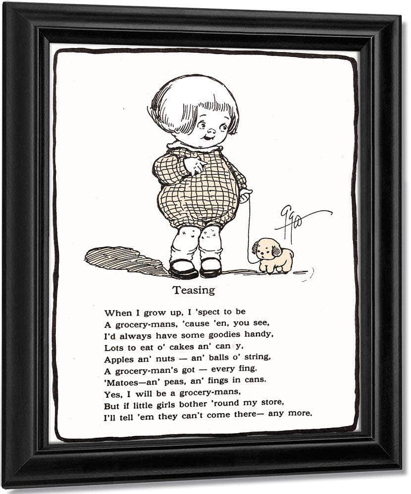 Teasing Kiddie Land By Grace G Drayton Fine Art Print