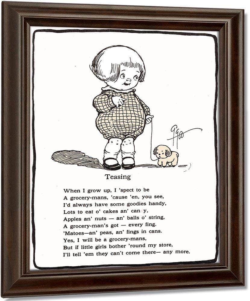 Teasing Kiddie Land By Grace G Drayton Fine Art Print