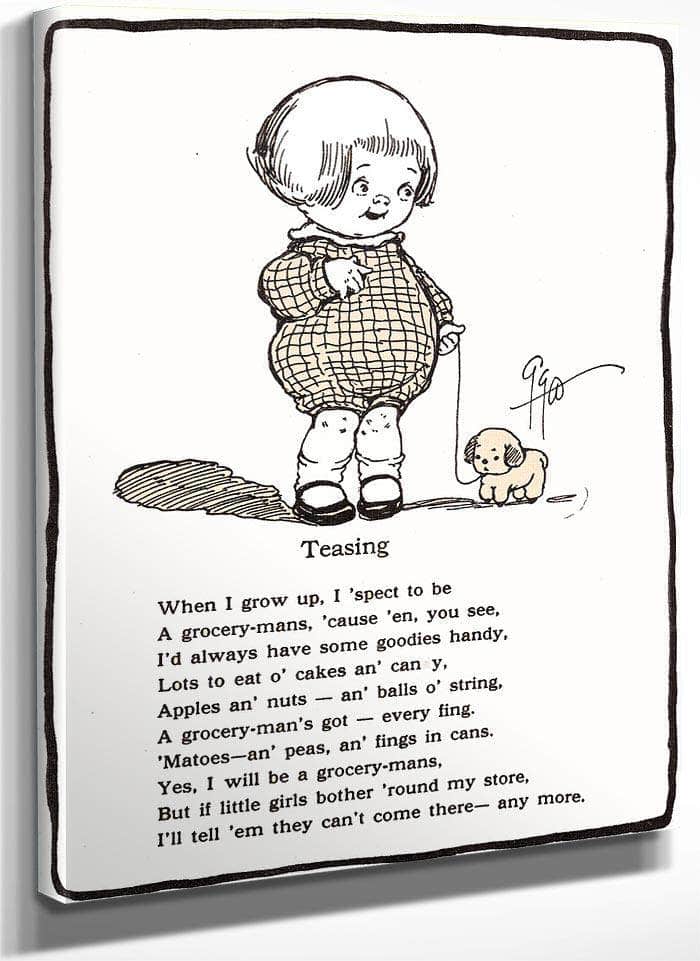 Teasing Kiddie Land By Grace G Drayton Fine Art Print