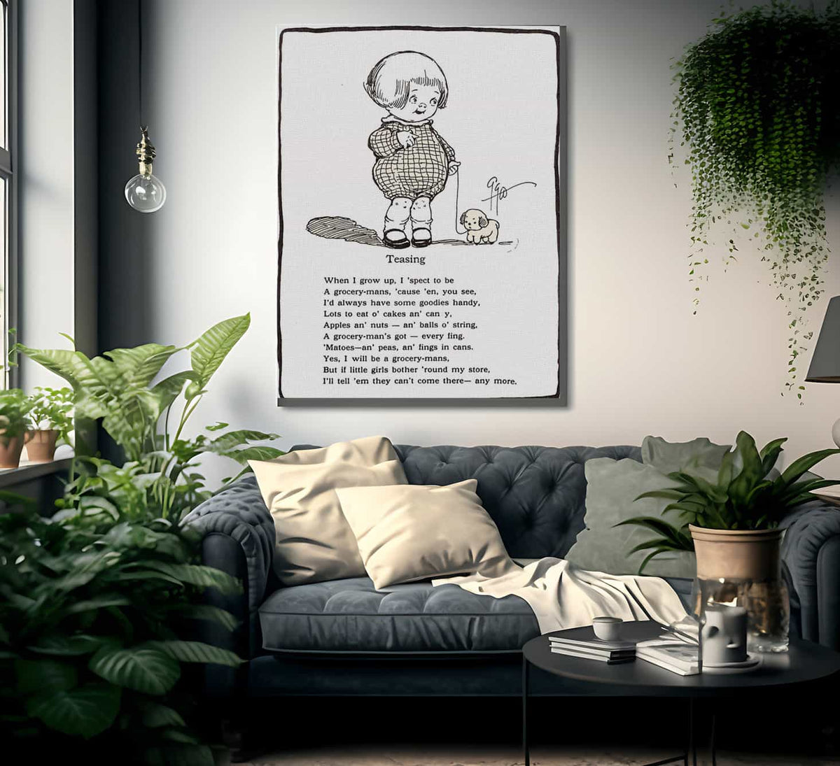 Teasing Kiddie Land By Grace G Drayton Fine Art Print