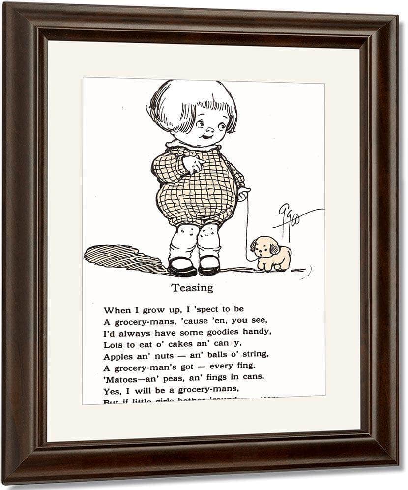 Teasing Kiddie Land By Grace G Drayton Fine Art Print