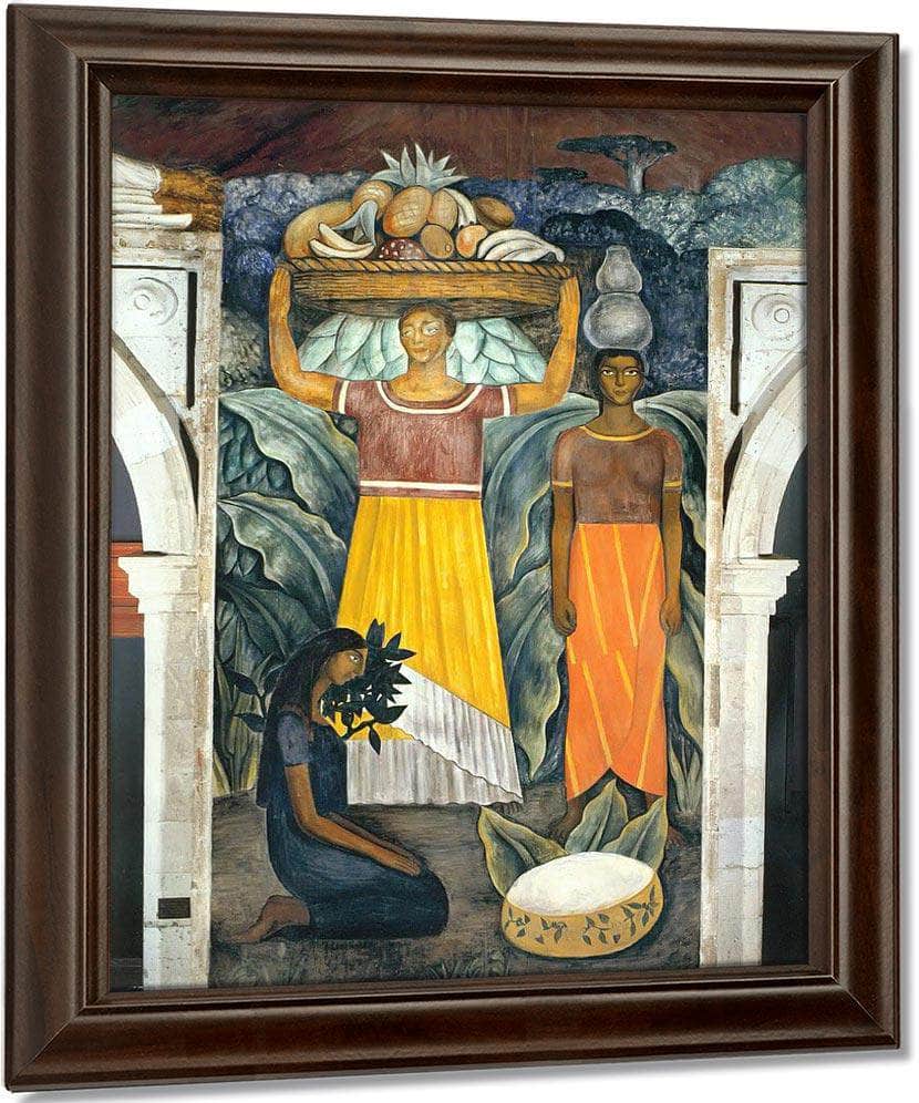 Tehuana Women By Diego Rivera Fine Art Print