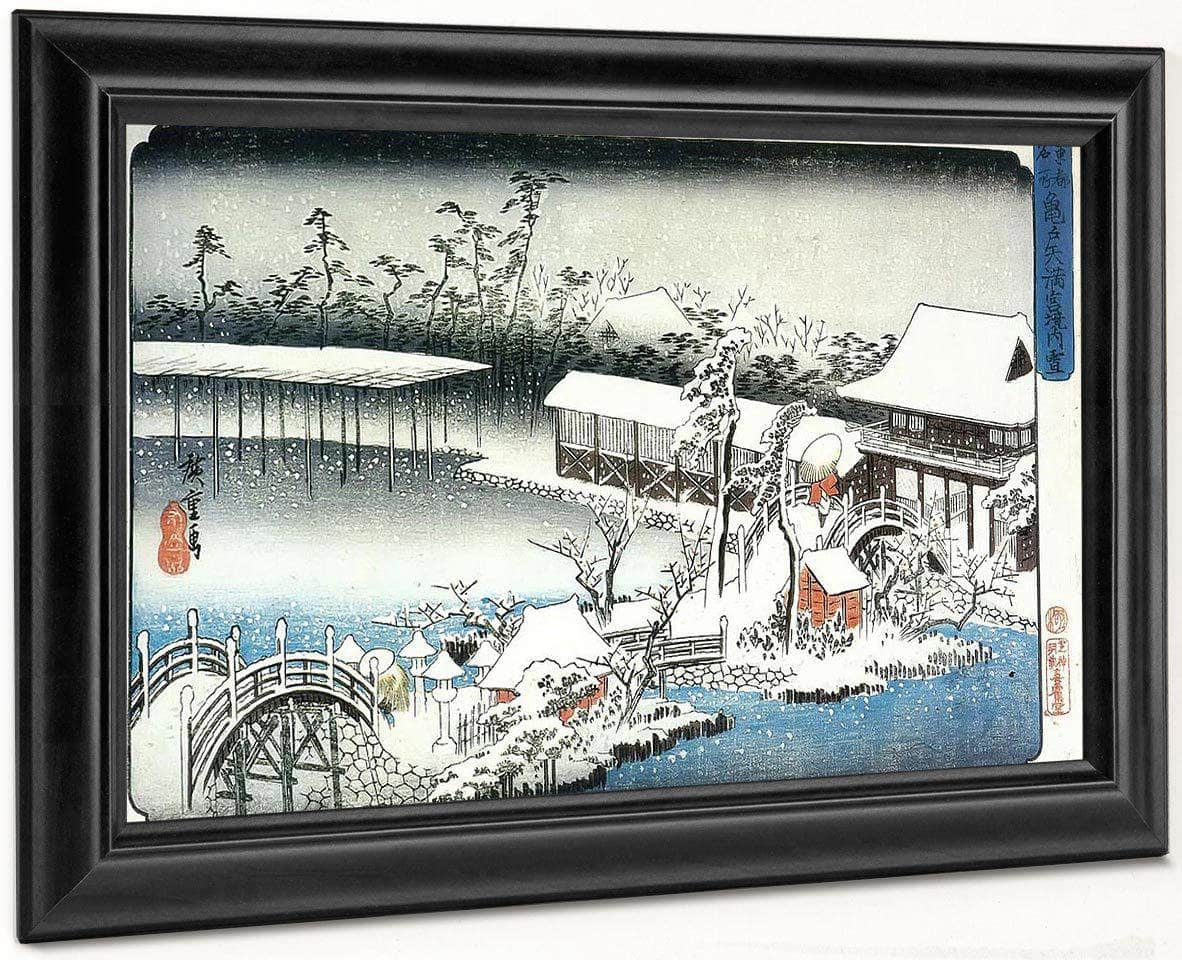 Temple Complex In The Snow By Hiroshige Fine Art Print