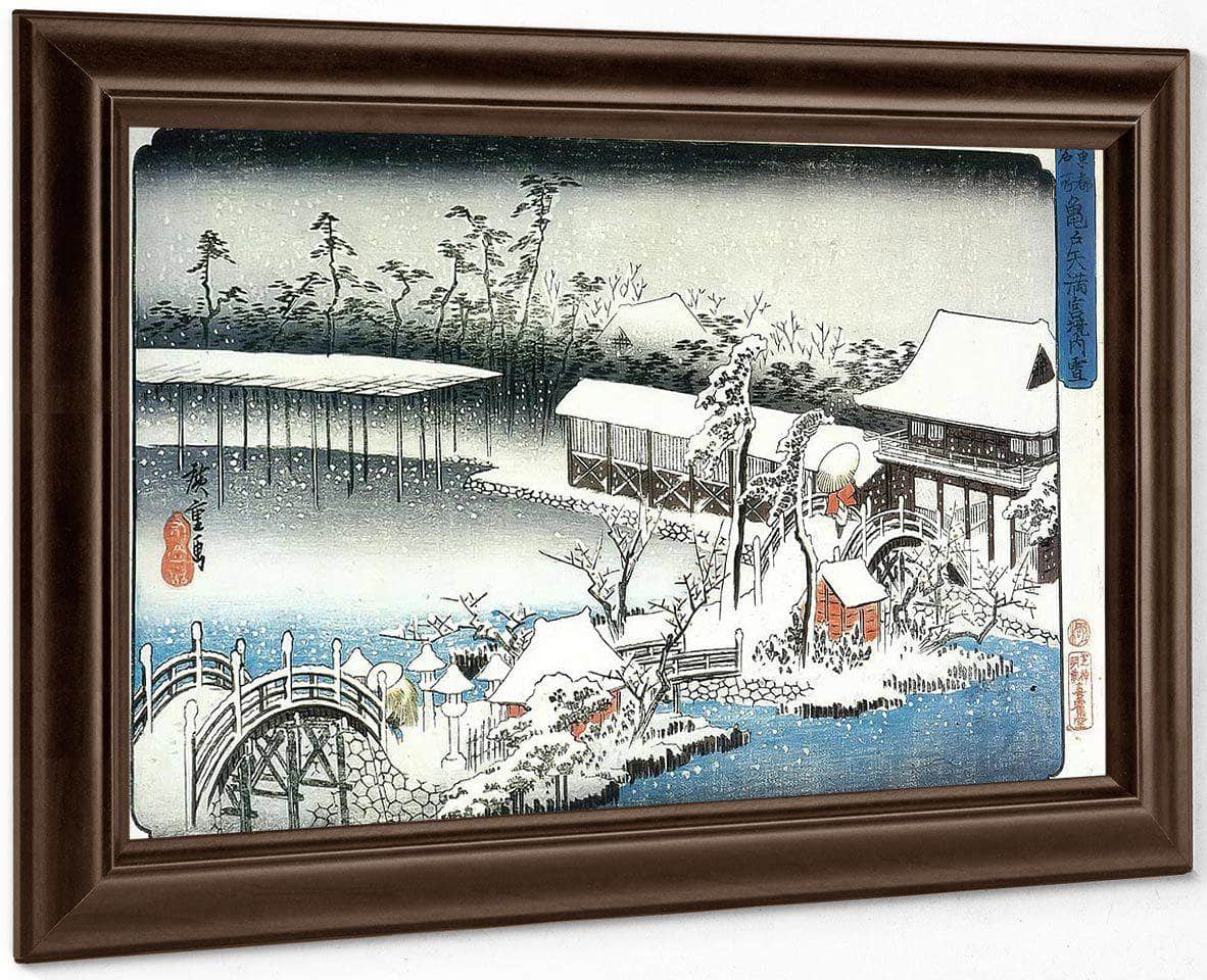 Temple Complex In The Snow By Hiroshige Fine Art Print
