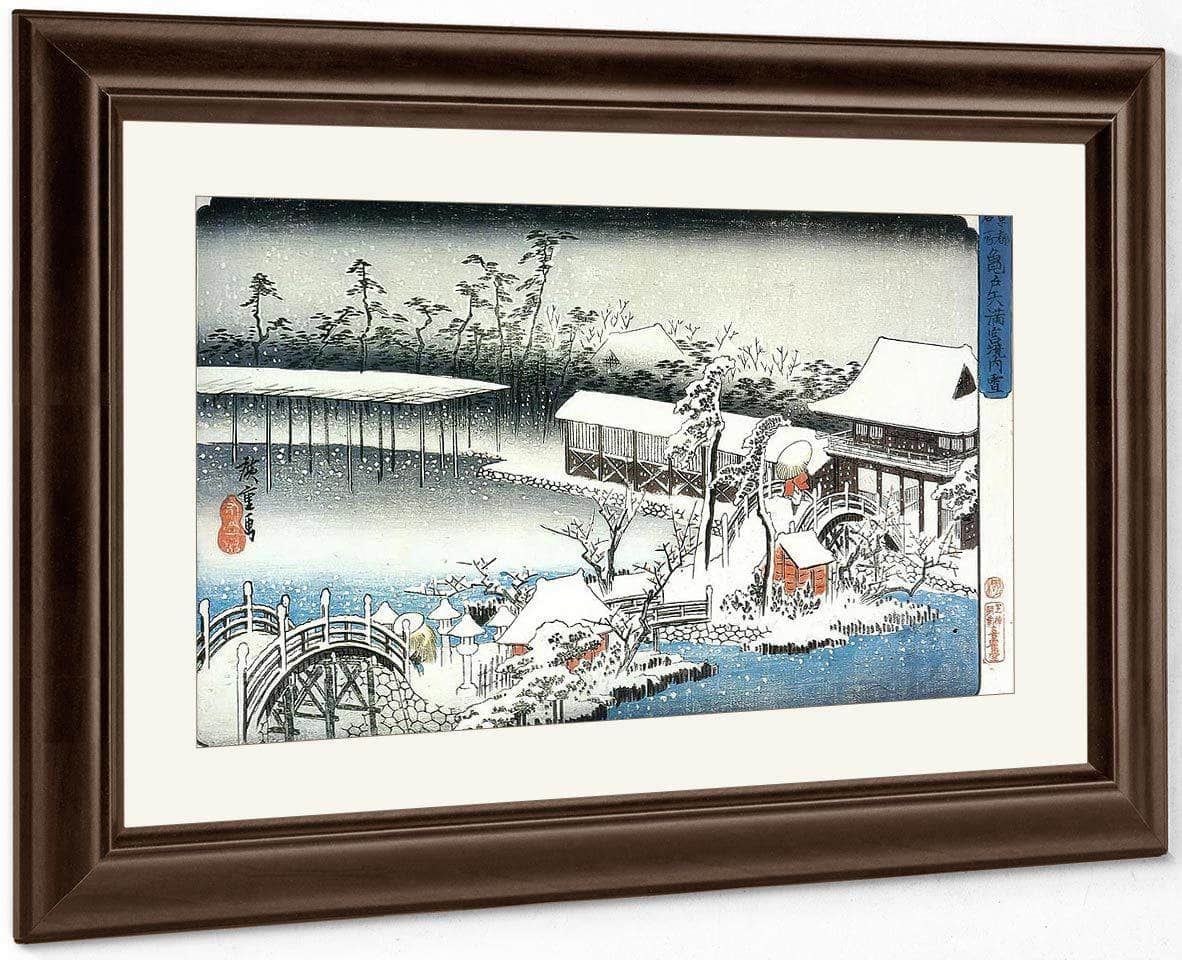Temple Complex In The Snow By Hiroshige Fine Art Print