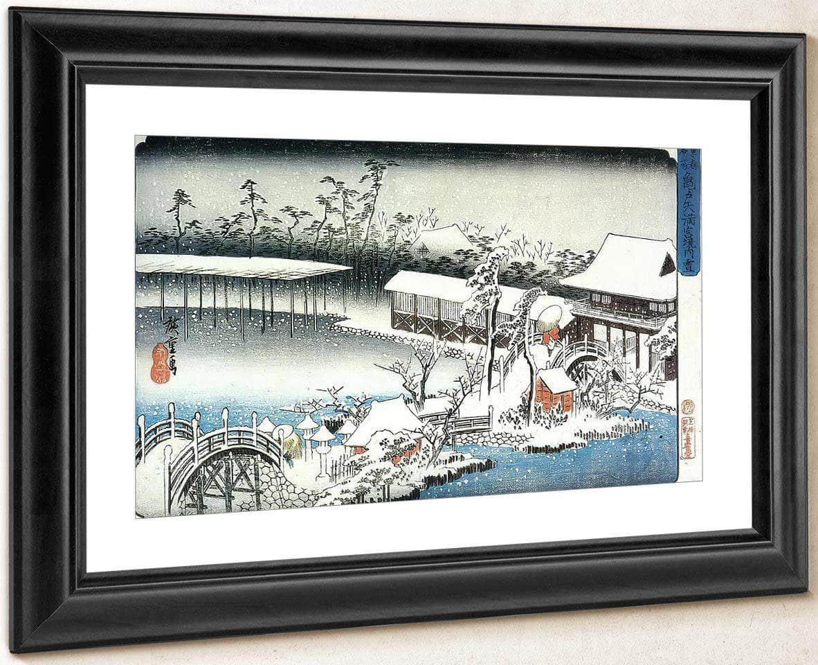 Temple Complex In The Snow By Hiroshige Fine Art Print