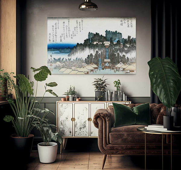 Temple Compound On A Hill By Hiroshige Fine Art Print