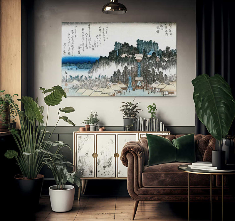 Temple Compound On A Hill By Hiroshige Fine Art Print