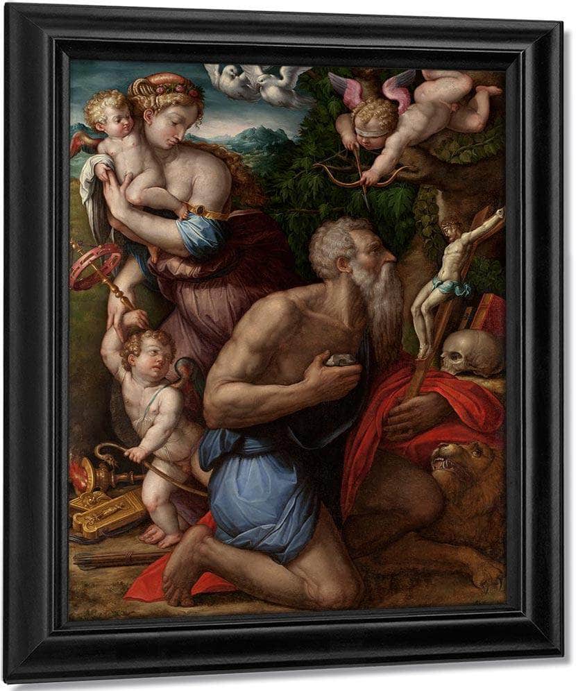 Temptations Of St Jerome By Giorgio Vasari Fine Art Print
