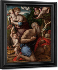 Temptations Of St Jerome By Giorgio Vasari Fine Art Print