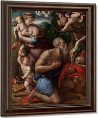 Temptations Of St Jerome By Giorgio Vasari Fine Art Print