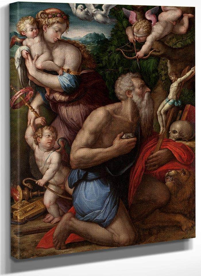 Temptations Of St Jerome By Giorgio Vasari Fine Art Print