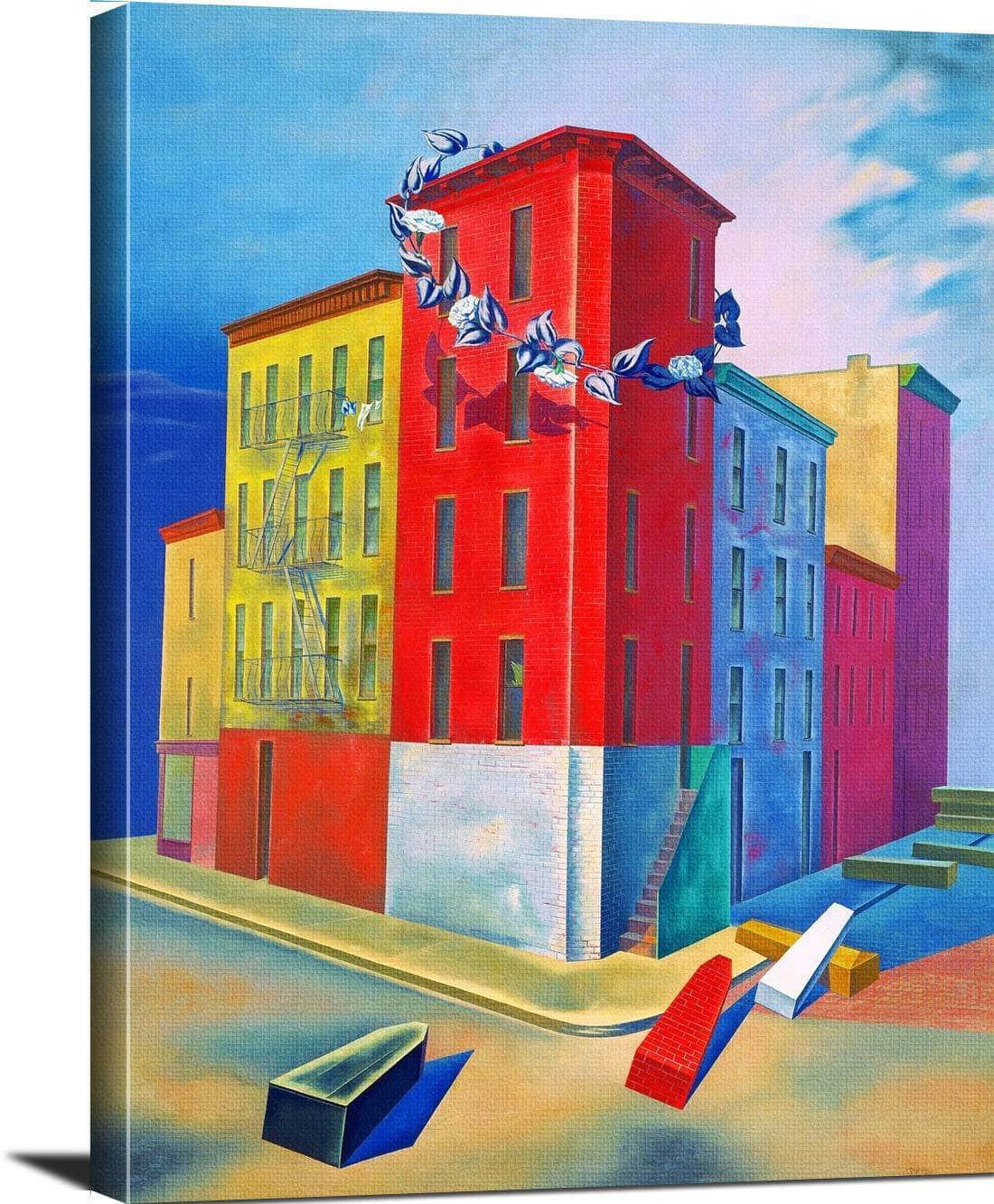 Tenements Painting Osvaldo Louis Guglielmi Canvas Art Fine Art Print
