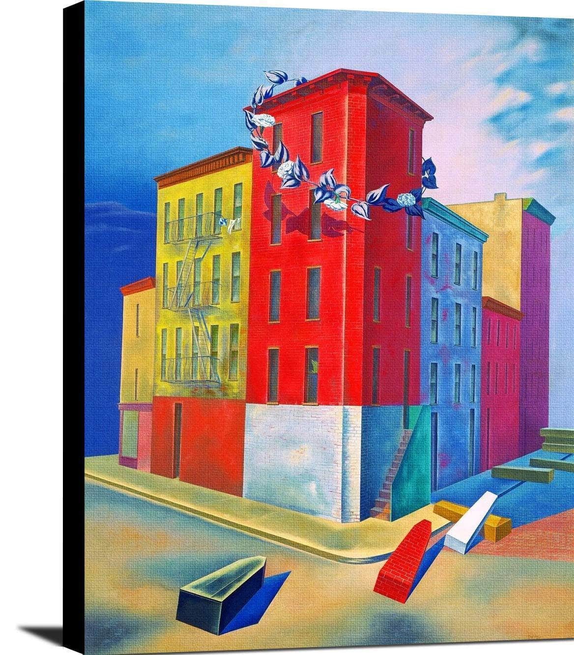 Tenements Painting Osvaldo Louis Guglielmi Canvas Art Fine Art Print