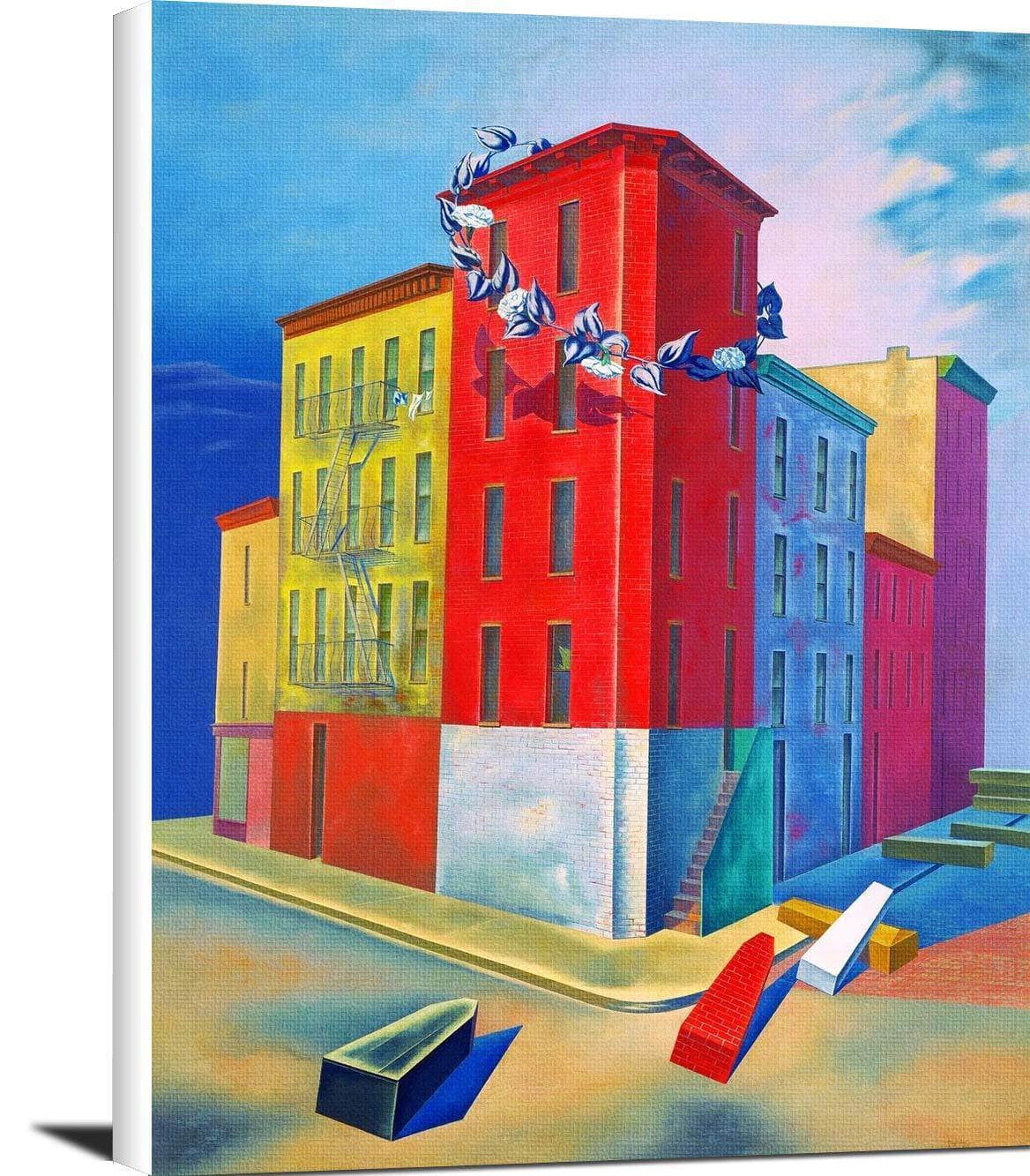 Tenements Painting Osvaldo Louis Guglielmi Canvas Art Fine Art Print