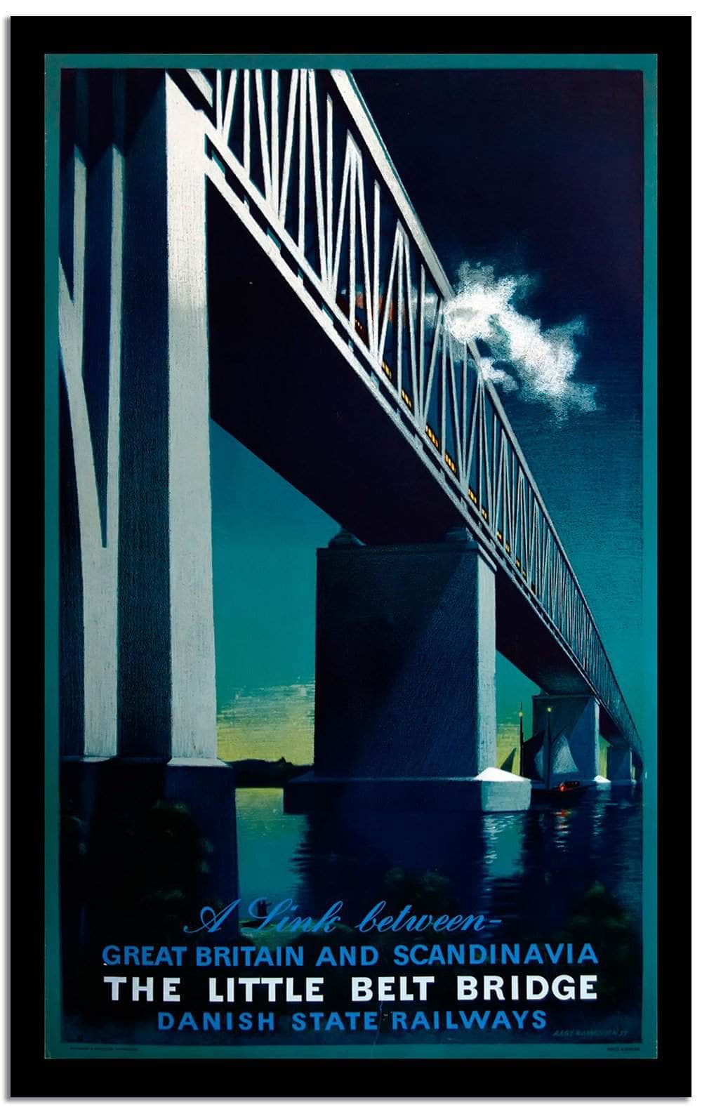 Th Littel Belt Bridce  Vintage Poster Fine Art Print