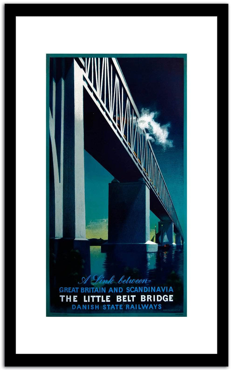 Th Littel Belt Bridce  Vintage Poster Fine Art Print