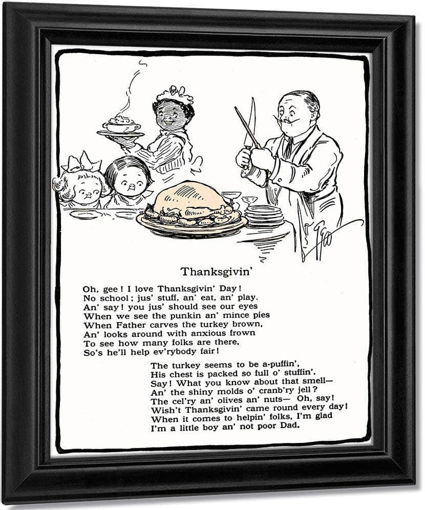 Thanksgivin Illustrated By Grace G Drayton Fine Art Print
