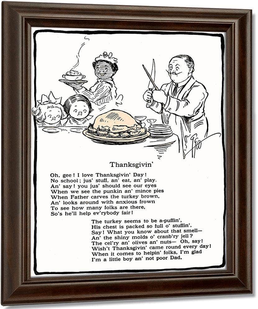 Thanksgivin Illustrated By Grace G Drayton Fine Art Print