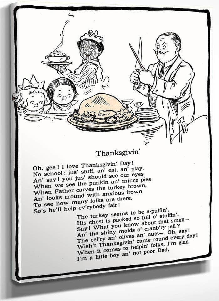 Thanksgivin Illustrated By Grace G Drayton Fine Art Print