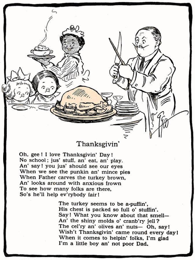 Thanksgivin Illustrated By Grace G Drayton Fine Art Print