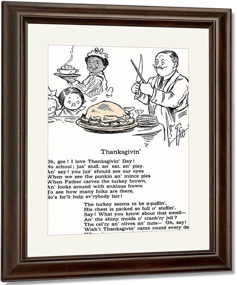 Thanksgivin Illustrated By Grace G Drayton Fine Art Print