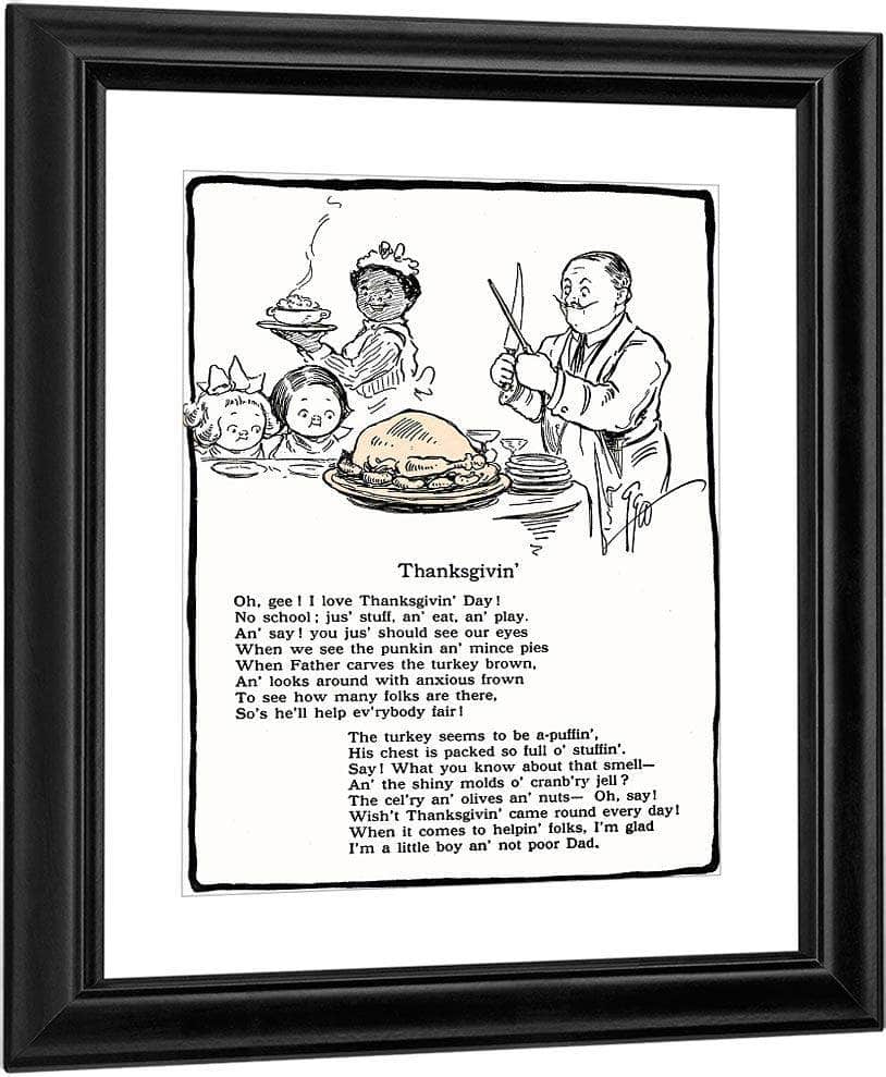 Thanksgivin Illustrated By Grace G Drayton Fine Art Print
