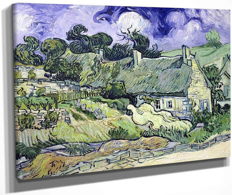 Thatched Cottages At Cordeville Auvers Sur Oise By Vincent Van Gogh Fine Art Print