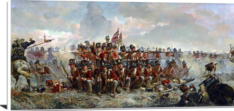 The 28th Regiment At Quatre Bras Painting Elizabeth Thompson Canvas Art Fine Art Print