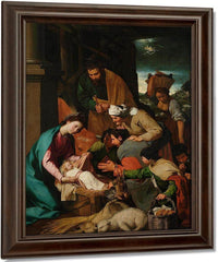 The Adoration Of The Shepherds By Italian Neapolitan Fine Art Print