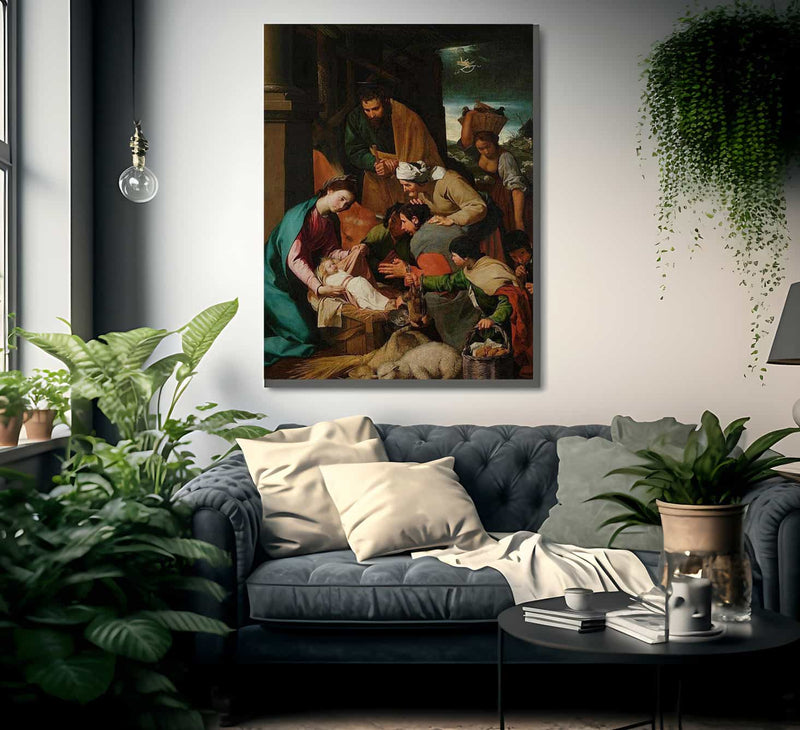 The Adoration Of The Shepherds By Italian Neapolitan Fine Art Print