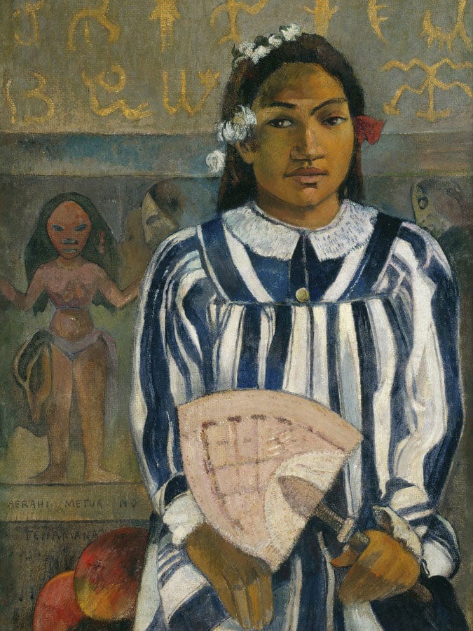 The Ancestors Of Tehamana Or Tehamana Has Many Parents (Merahi Metua No Tehamana) By Eugene Henri Paul Gauguin Fine Art Print